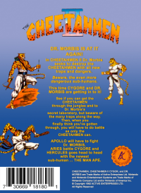 Cheetahmen II : The Lost Levels NES US box art